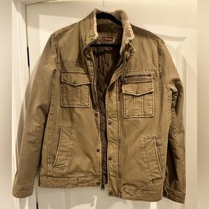 Men's Levi's® Washed Cotton Quilt-Lined Hooded Trucker Jacket, M